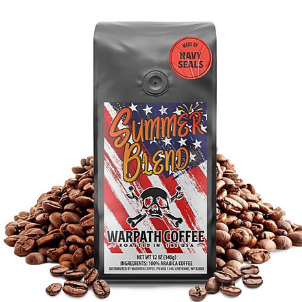 Warpath Coffee Summer Blend Whole Bean Coffee, Blue Mountain Blend, Medium Roast, Black, 12 Ounce, 109, 109