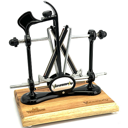 Warthog Sharpeners Elite A4 Knife Sharpener w/ Wooden Base, Black, EA4BK