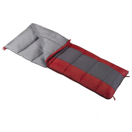 Wenzel Lakeside 40-Degree Sleeping Bag, Red/Gray, 78 in X 33 in, 7409419