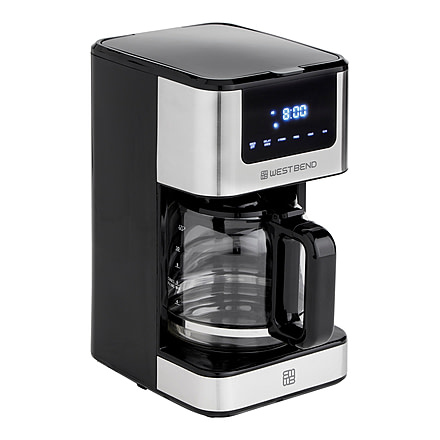 WestBend Hot and Iced Touchscreen Coffee Maker, Stainless Steel, 12 Cup, CMWB12BK13