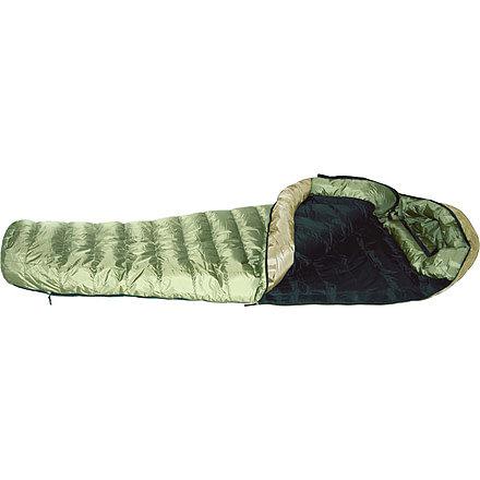 Western Mountaineering Badger Gore Infinium Sleeping Bag, Right Zip, Sage/Black, 6 ft 6in, 66BAGIRZ