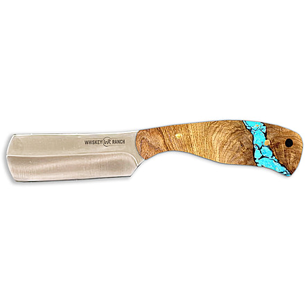 Whiskey Bent Knives Bullcutter Traditional Fixed Knife w/440 Steel Blade, 6.5in Overall Length, Acrylic Handle, Turquois River, WB48-14