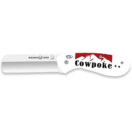 Whiskey Bent Knives Catch Pin Lock Cowpoke 2.91in Folding Knife, Satin Blade, Castrating, Acrylic Handle, WB65-10