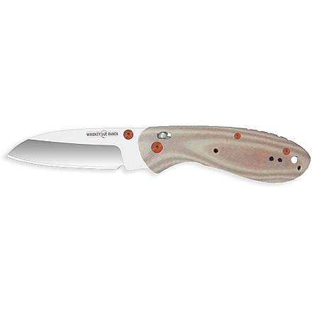 Whiskey Bent Knives Catch Pin Lock Desert Sand 3.45in Folding Knife, Sheepsfoot, Satin Blade, G10 Handle, WB61-26