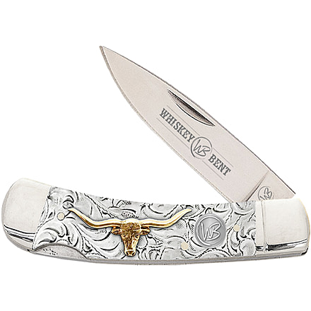 Whiskey Bent Knives Lock Blade Folding Knife, Single Clip Point, 440 Steel Blade, 3.75in Closed Length, Acrylic Handle, Toro, WB13-22