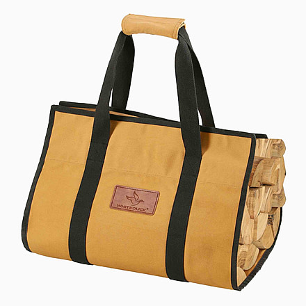 White Duck Firewood Log Carriers, Rectangle Shape, Tan, 39inx18in, FBA-CLR-3409