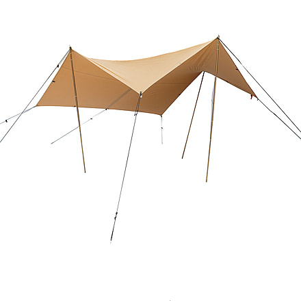 White Duck Sunshade Tarp 330 w/ Poles, 13ft x 13ft/4 x 4 m, SS-4x4-WR