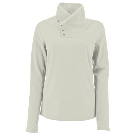 White Sierra Blacktail Fleece Snap-Neck Pullover - Womens, Milky White, Medium, F3229W-MLW-MEDIUM