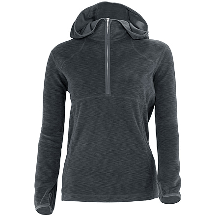 White Sierra Rainbow Quarter Zip Hoody - Womens-Titanium-X-Large