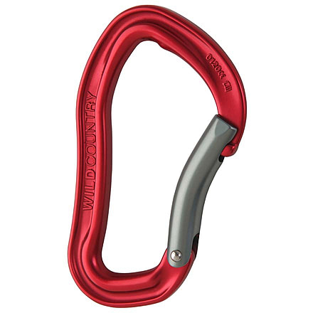 Wild Country Climbing Electron Carabiner, Bent Gate, Red/Gunmetal, 40-ELECTBG-RED