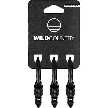Wild Country Session Screw Gate Climbing Carabiners - 3 Pack, Black, Universal, 40-0000001005