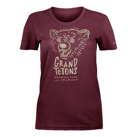 Wilder and Sons Grand Teton National Park Short Sleeve T-Shirt, Medium, Burgundy Heather WSN01477-Burgundy Heather-M