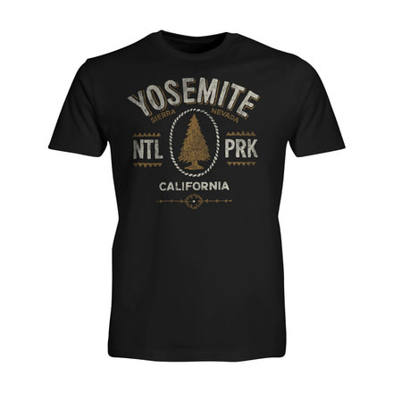 Wilder and Sons Yosemite National Park Short Sleeve T-Shirt, Extra Large, Black WSN01293-Black-XL