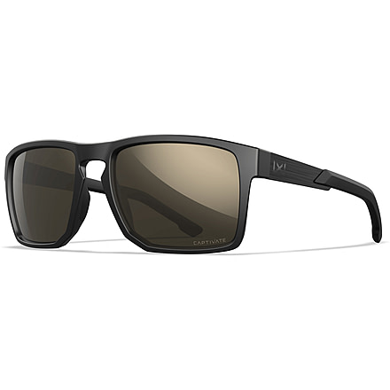 Wiley X Active 6 Apex Captivate Pol Sunglasses, Matte Black Frame, Tungsteen Mirror Lens, AC6APX04