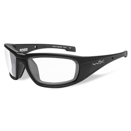 Wiley X Boss Sunglasses-Matte Black Frame-Clear Lens CCBOS03