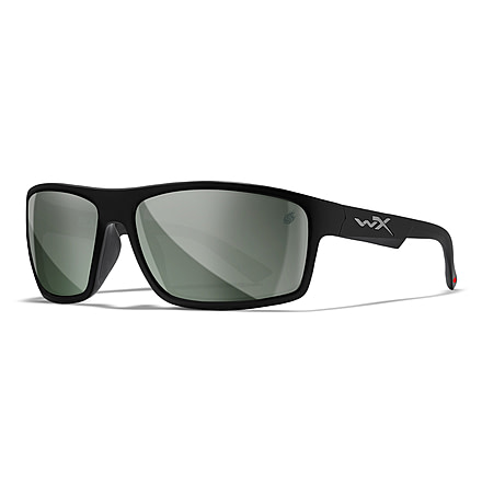 Wiley X WX PEAK-Kevin Harvick Edition Sunglasses, Captivate Polarized Platinum Flash Lens/ Matte Black, ACPEA40