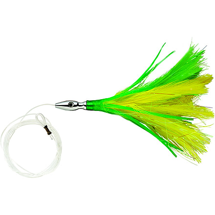 Williamson Flash Feather Rigged Trolling Lure, Yellow Green, 3in, FFR03YG