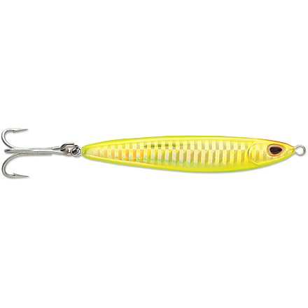 Williamson Gomame Jig, #4 Treble Hook, Silver Chartreuse, 7/8oz, 3in, GMJ25SCH