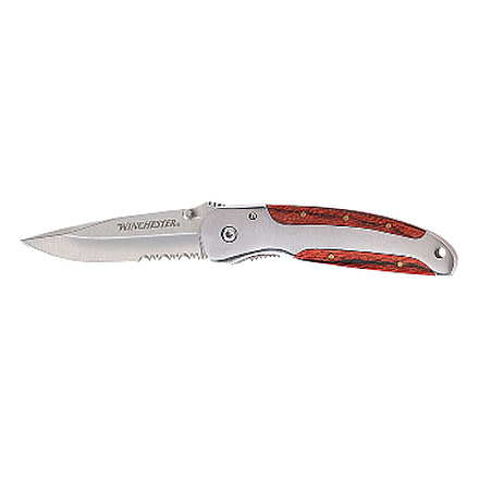 Winchester Knives 3in Wood Clip Serrated Knife 22-41335