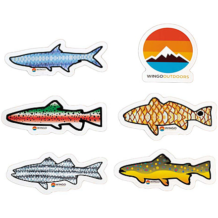 Wingo Outdoors Decal Stickers, 6-Pack, W-DEC-FIS-6PK