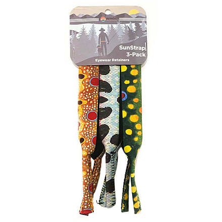 Wingo Outdoors Eyewear Retainer 3-Pack, Brook/Brown/Rainbow, One Size Fits Most, W-EYE-FRE-3PK