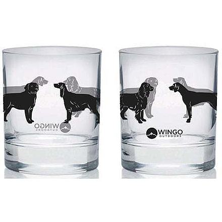 Wingo Outdoors Lowball Glasses, 2-Pack, 10oz, Sporting Dogs, W-DRW-147-2LB