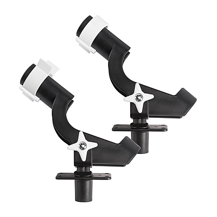 Wise 2 Rod Holder w/ 2 Flush Mounts, Black, Small, 6040