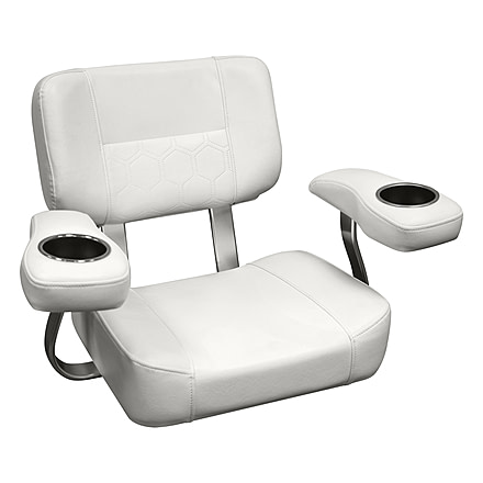 Wise Deluxe Helm Chair w/ Arms &amp; Dual Cup Holders, White, Medium, 3366-784