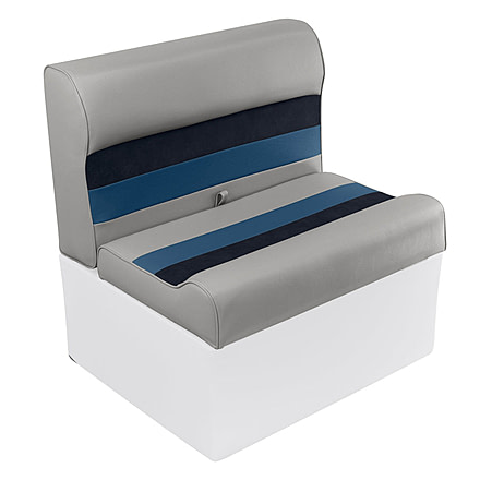 Wise Deluxe Pontoon 27in Bench Seat, Grey/Navy/Blue, Large, 8WD95-1011