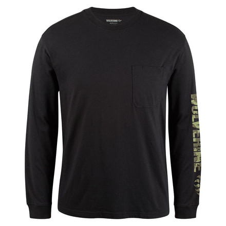 Wolverine Graphic Logo Long Sleeve Shirt - Men's, Black, Medium W1205440-003-M