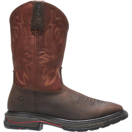 Wolverine Javelina Wellington Work Boot - Mens, Dark Brown/Red, 10 US, Medium, W02784-10.0M