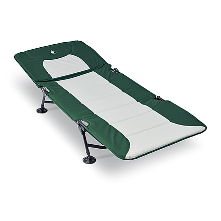 Woods Portable Quick Set-up Folding Adjustable 2-in-1 Camping Lounger/Cot, Green, CTI0765535G