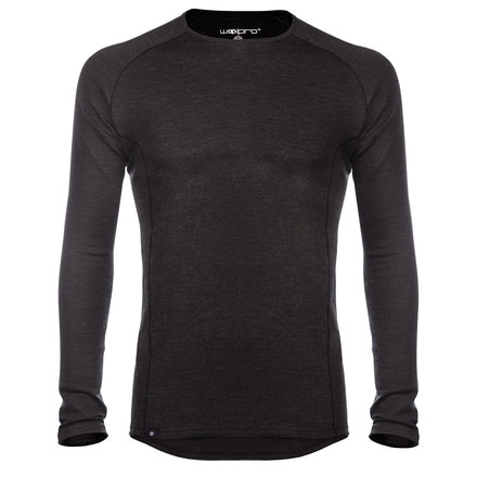 WoolPro Agena Midweight Merino Crew Top - Mens-Anthracite-Large