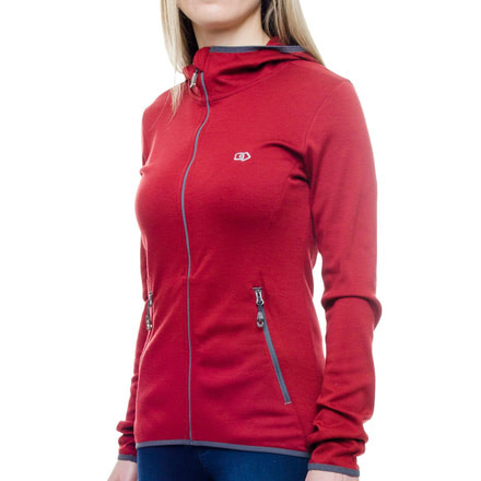 Helios Merino Hoodie - Womens-Crimson-Small