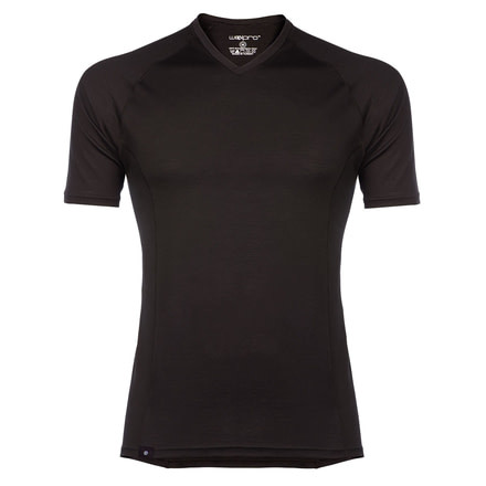 WoolPro Juno Lightweight Merino Short Sleeve Top - Mens-Black-Large