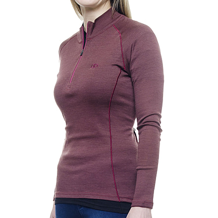 WoolPro Scout Midweight Merino 1/4 Zip Top - Women's-Dark Ruby-Small