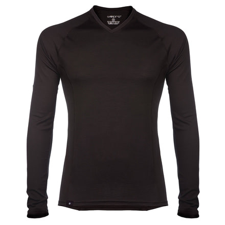 WoolPro Skylark Lighweight Merino Long Sleeve Top - Mens-Black-Large (Clearance)