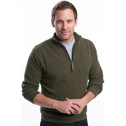 Woolrich Bromley Half Zip -Mocha Heather-Large