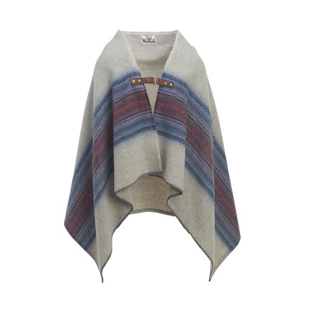 Woolrich Fireside II Wool Blanket Poncho,35x70in, Denim Stripe 92019-DES - DENIM STRIPE-DEMO