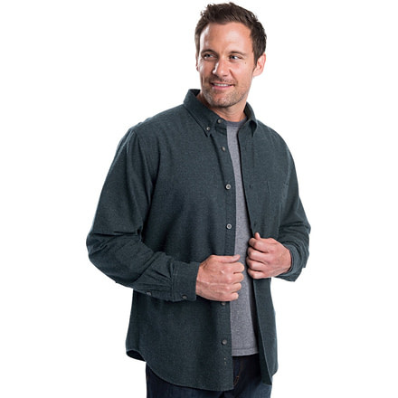 Woolrich Sportsman Chamois Shirt - Mens -Dark Charcoal Heather-Large