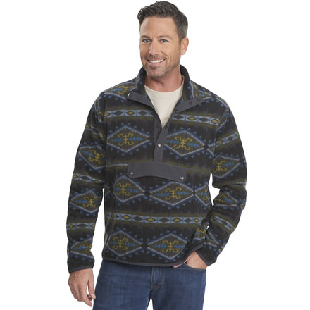Woolrich Trail Blazing Printed Fleece Pullover - Mens-Coal-Large