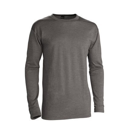 Woop!Wear Long Sleeve Crew Shirt - Mens-Grey-Large