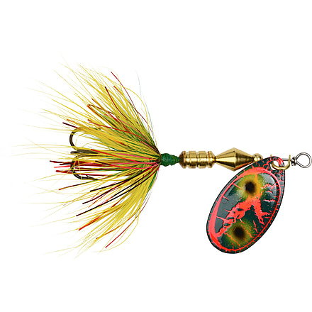 Wordens Sonic Rooster Tail In-Line Spinner, Freshwater, Single Hook, 2 3/8in, 1/8oz Bleeding Frog, 12/Pkg, 182-FRB