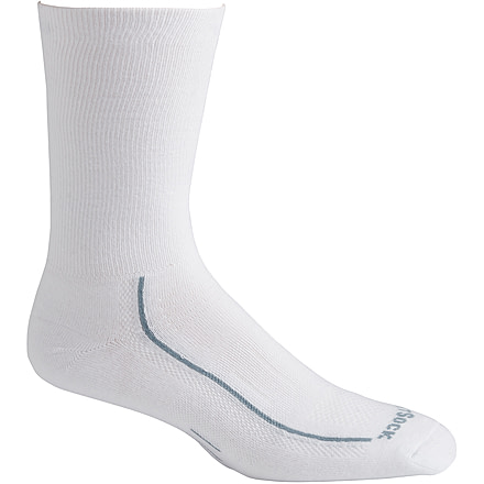 Wrightsock Endurance Crew Safety Toe Socks, White/Grey, Large, 9063.7101