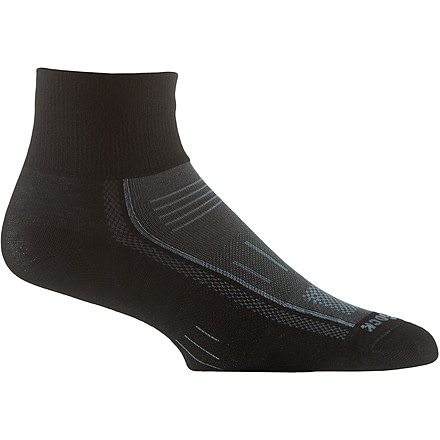 Wrightsock Endurance Qtr Safety Toe Socks, Black/Ash, Medium, 9052.7301