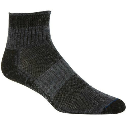 Wrightsock Merino Stride Quarter Sock - Men's-Grey-Medium