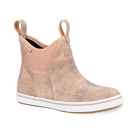 Xtratuf Leather 6 in Ankle Deck Boot - Women's, Pink/Late Add/Wave Wash/Caf Cream, 10, XWAL-400-PNK-100