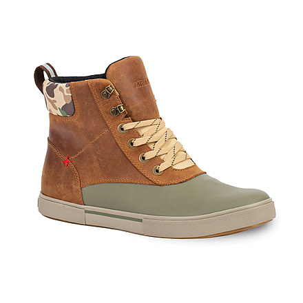 Xtratuf Leather Ankle Deck Boot Lace Shoe - Men's, Cathay Spice/Burnt Olive/Duck Camo, 13, LAL-700-ORG-130