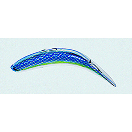 Yakima Bait Flatfish Wiggling Plug, #F-7, Treble Hook, Metallic Silver Blue Scale, 2-1/4in, 955-MSBS