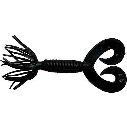 Yamamoto 2.5" DOUBLE TAIL HULA GRUB / BLACK W/ LARGE BLUE FLAKE, YAM-HULA25-10-021